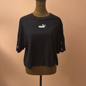 Puma Crop Black Boxy Crew Neck T-Shirt
